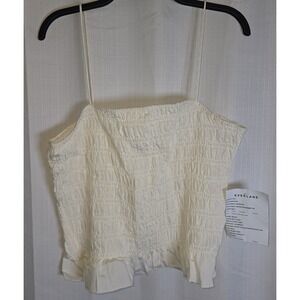 Everlane Tank Top Womens XL White Everyday Drape Smocked Tank Nwt Sample